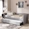 Baxton Studio Raymond Grey Nailheads Sofa Twin Daybed with Roll-Out Trundle Bed 125-6849 - alternate 5